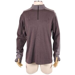 Icebreaker Men's 1/2 Zip Sweater Brown/Gray Sz Large